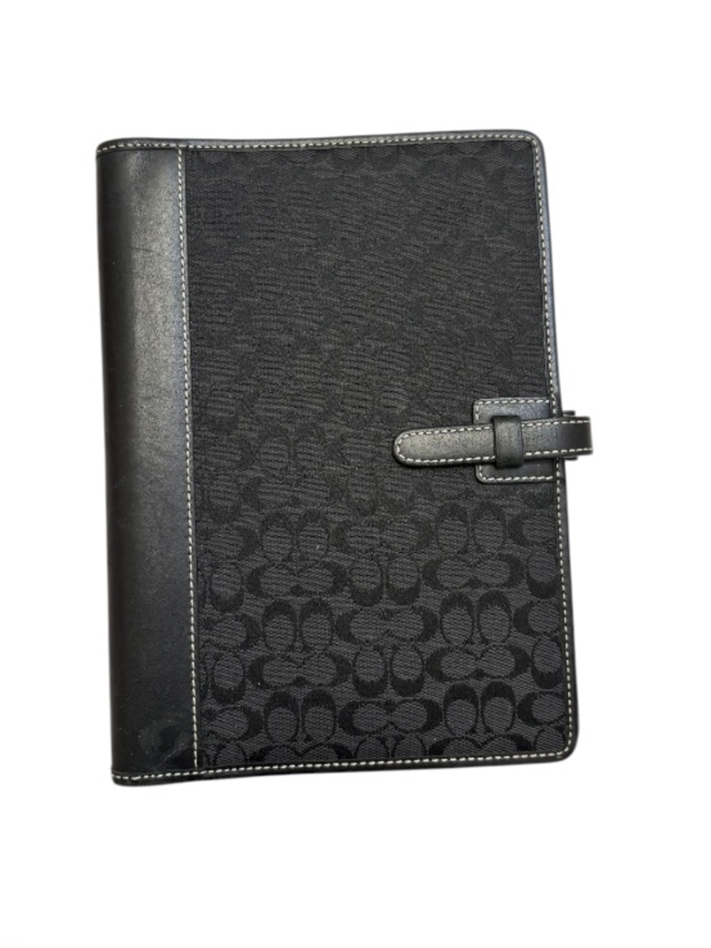 Coach vintage y2k Black Signature  c leather folio planner rare
